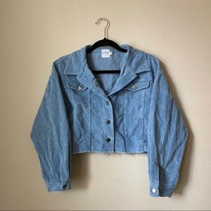 Princess Polly Cropped Blue Corduroy Jacket